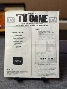 Vintage 1984 TV Guide's TV Game Instruction Manual Replacement Rules